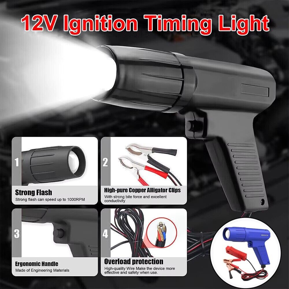 Universal 12V Ignition Timing Light Strobe Lamp 1.36m Cable 6