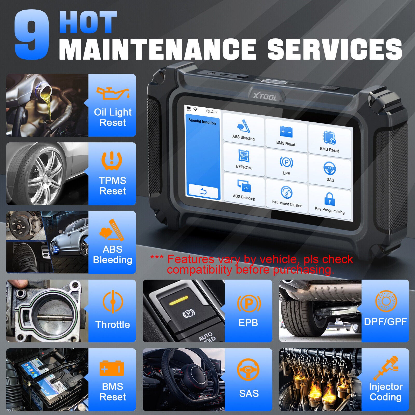 2025 D5 OBD2 Scanner ABS SRS Engine Diagnostic Tool 6