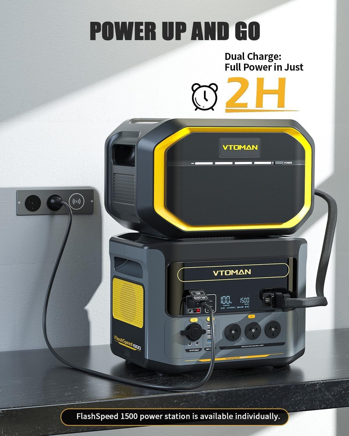 FlashSpeed 1500 1548Wh 10A AC/DC LiFePO4 Expansion Battery AU 4