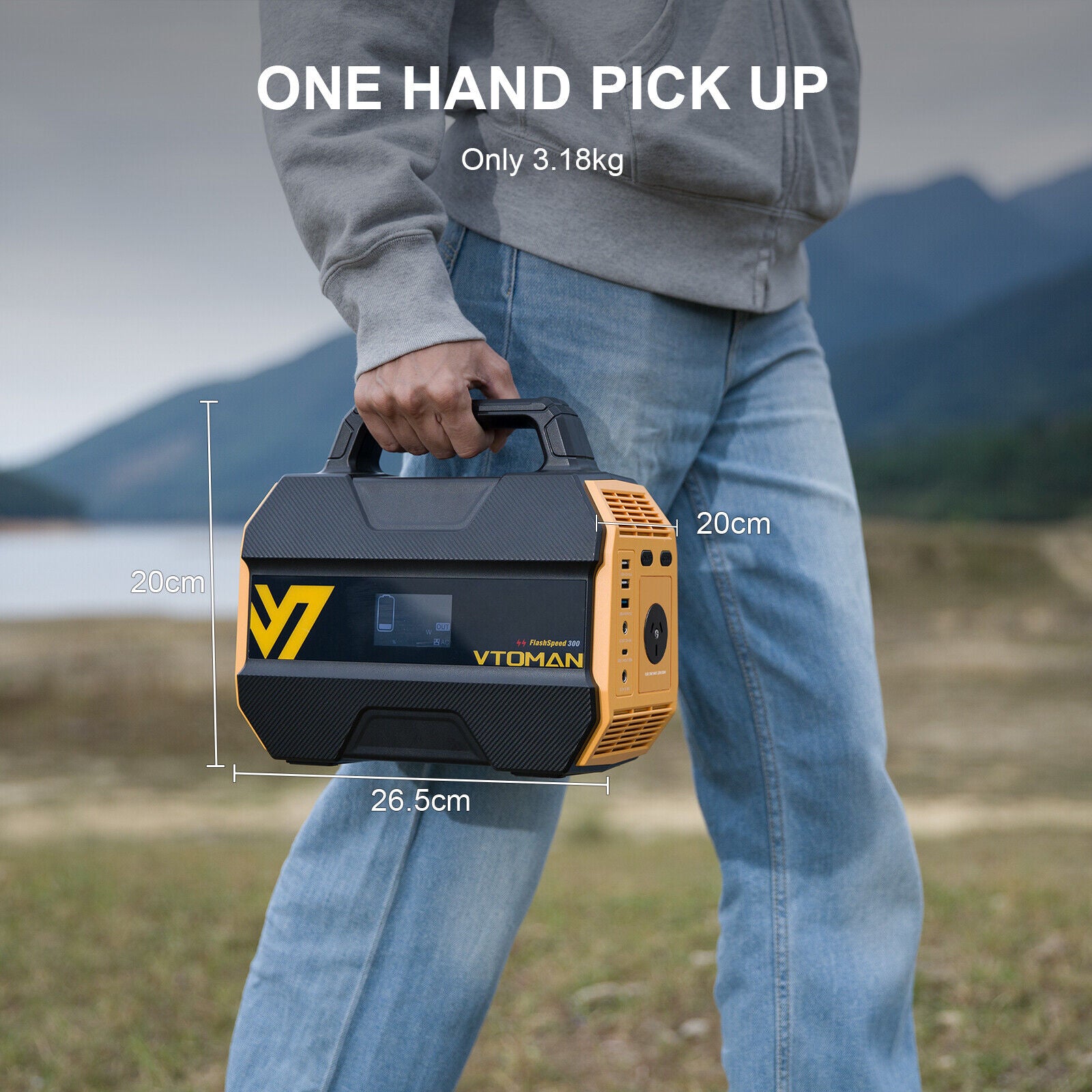 FlashSpeed 300 Solar Power Station 600W AC/DC for Camping AU 5