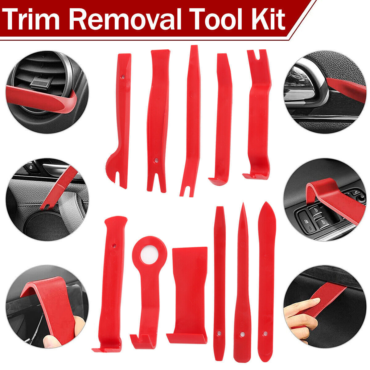 65pcs Car Trim Removal Tool Set Pry Bar Dash Kit 3