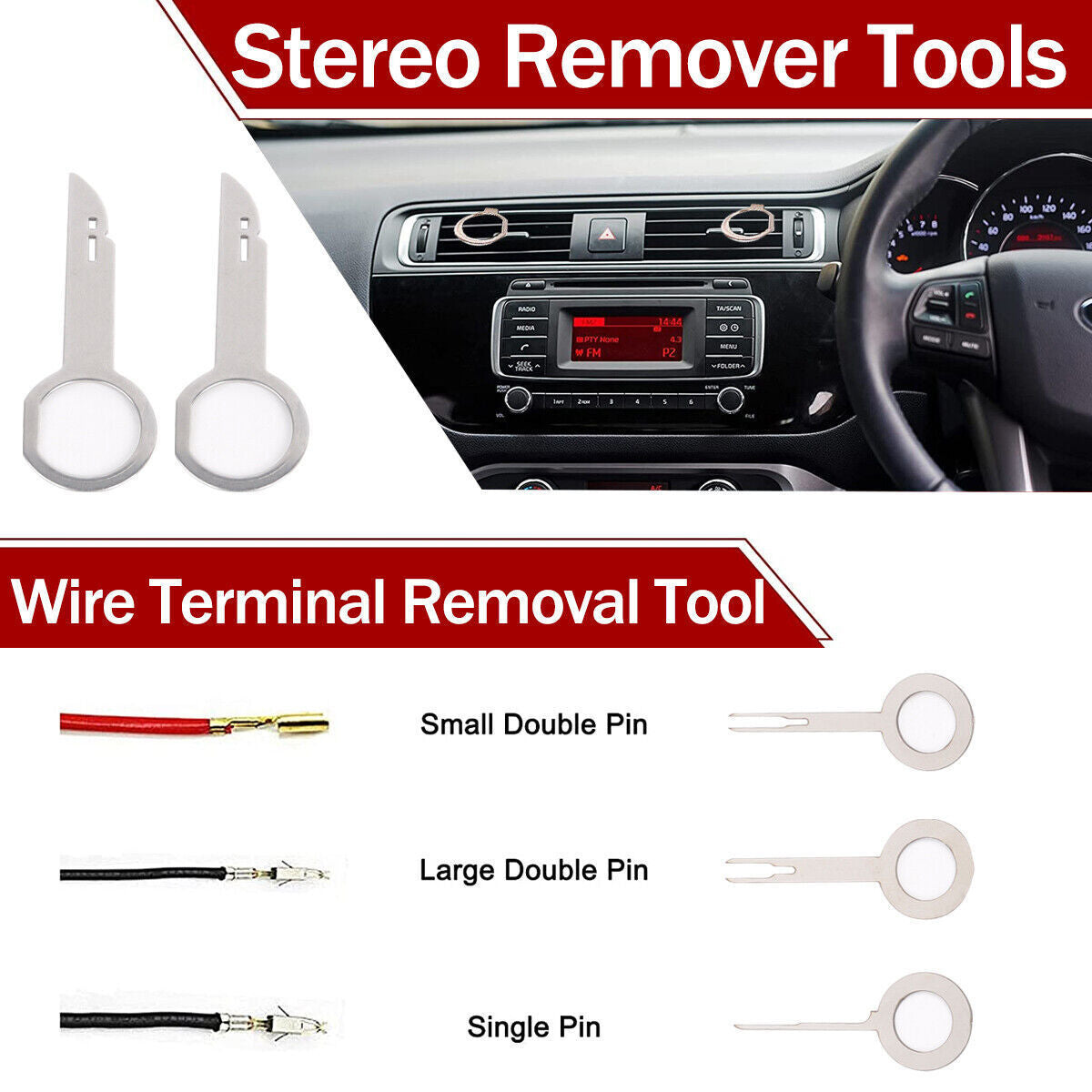 65pcs Car Trim Removal Tool Set Pry Bar Dash Kit 6