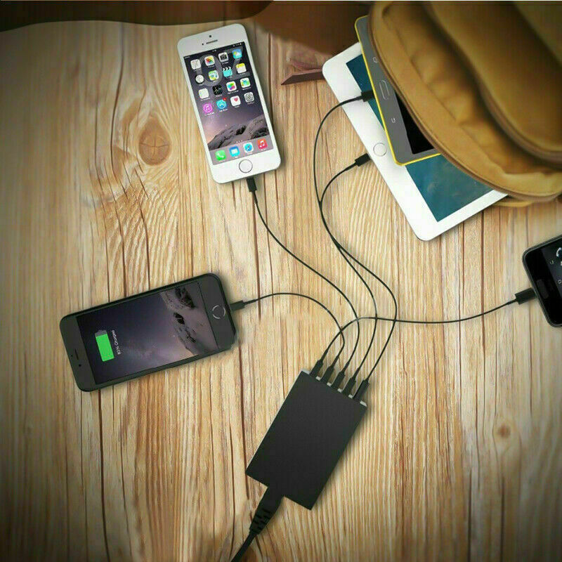 40W 5-Port USB Wall Charger Fast AC Adapter Multi Travel 8