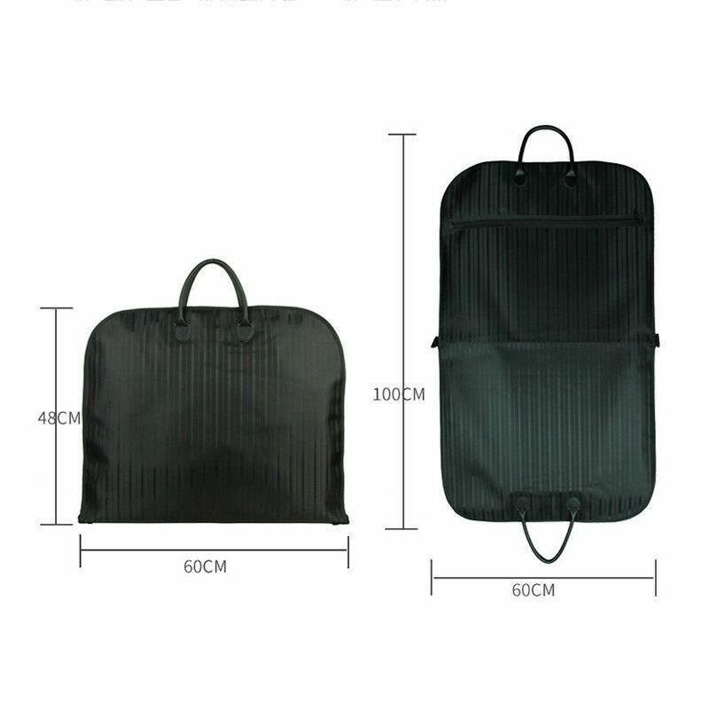 Blue Men Suit Garment Bag Zippered Dustproof Travel Organizer 7