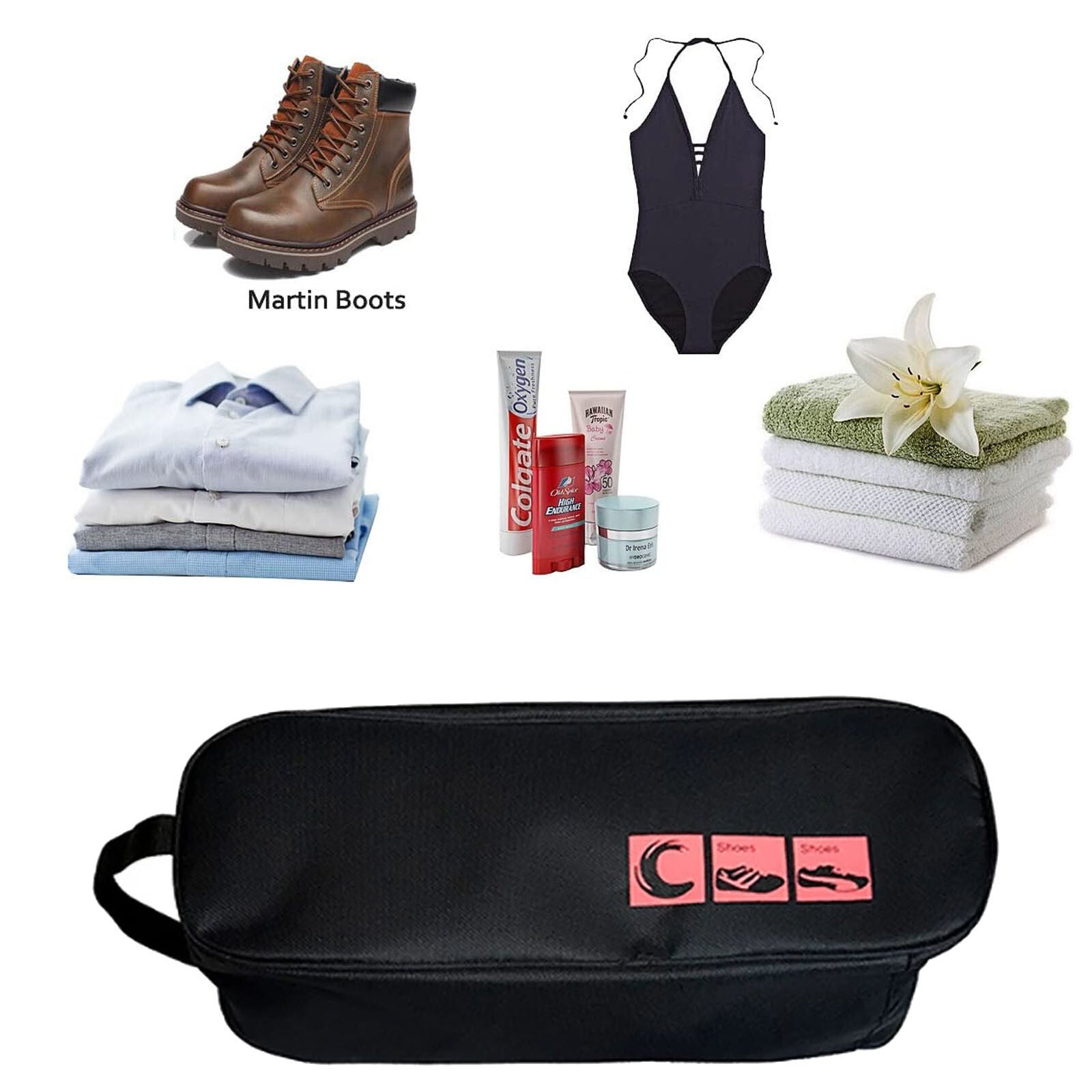 Portable Waterproof Shoe Bag with View Window 13cm High 5