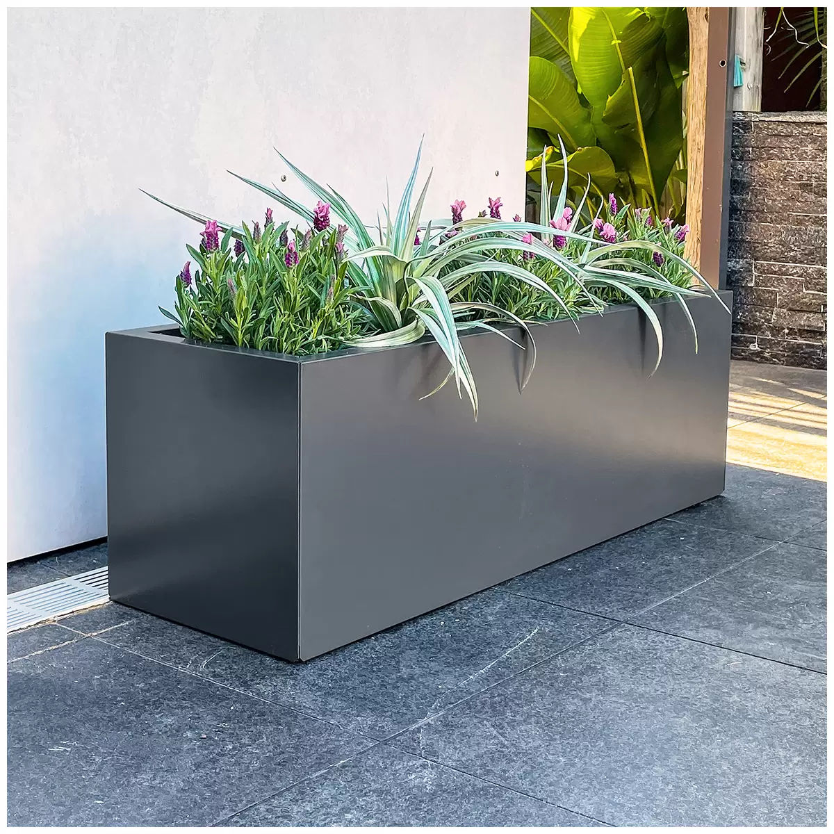 Metal Designer Planter Box 900 x 300 x 300mm Charcoal 3
