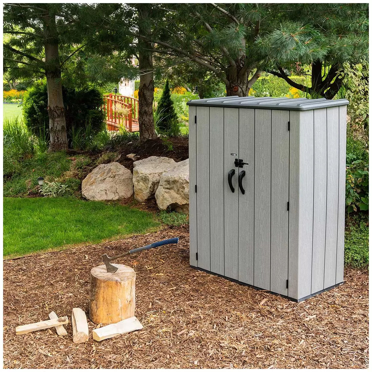 Lifetime Vertical Shed With Shelves 8