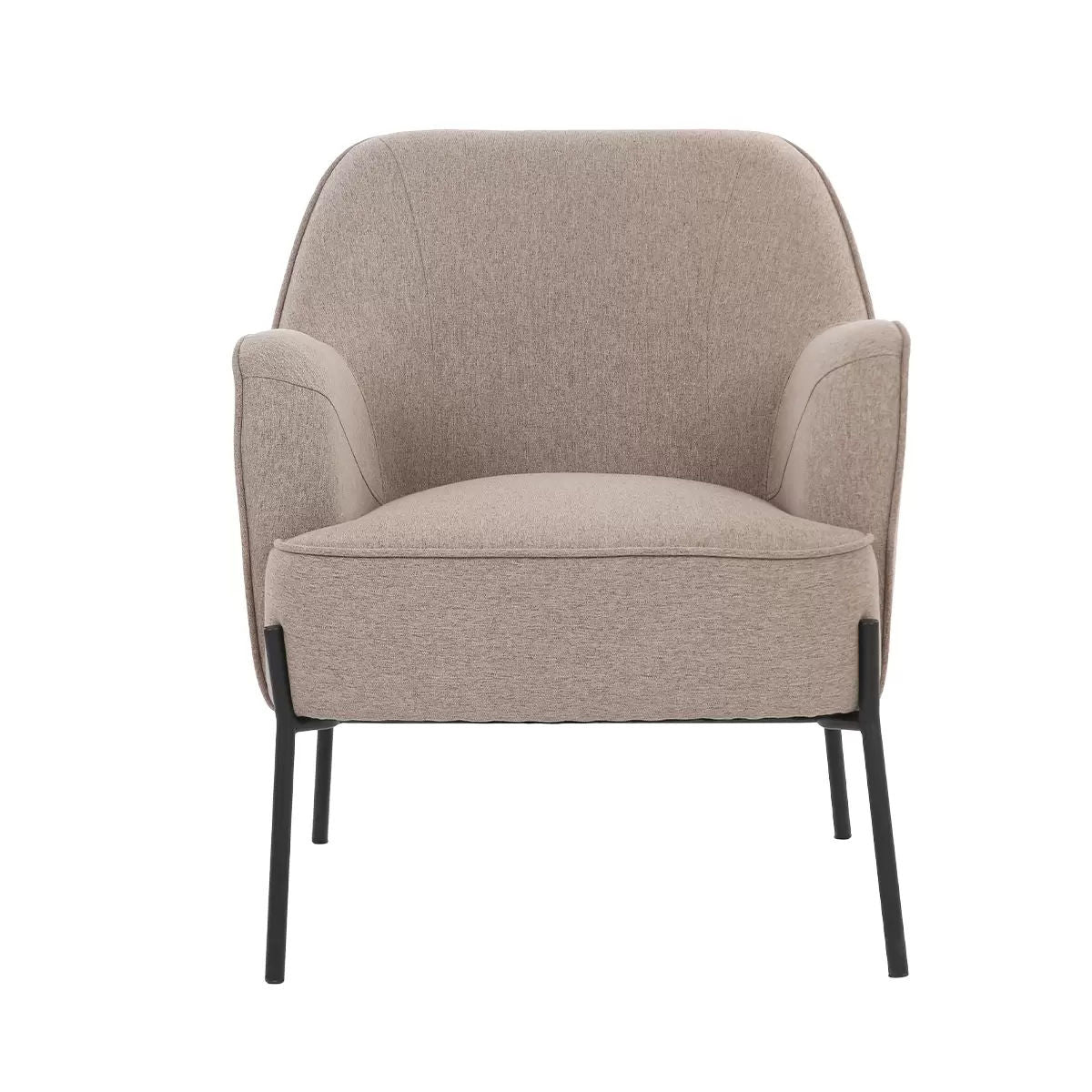 Hugo upholstered armchair light brown 3