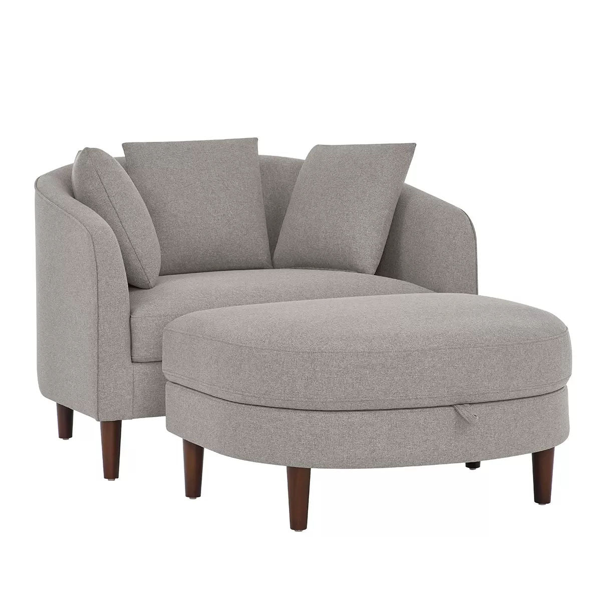 Accent Chair with Storage Ottoman 7