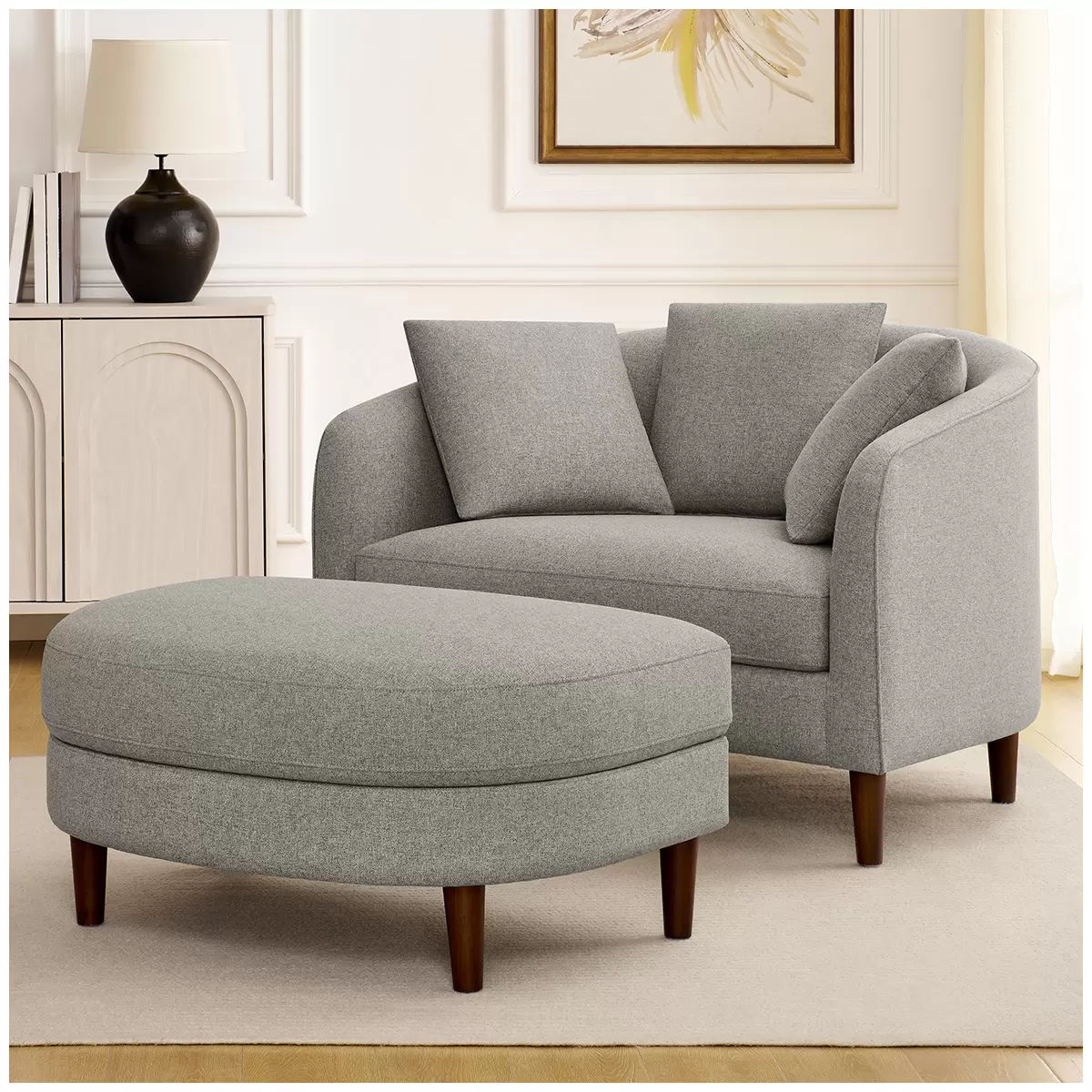 Accent Chair with Storage Ottoman 10