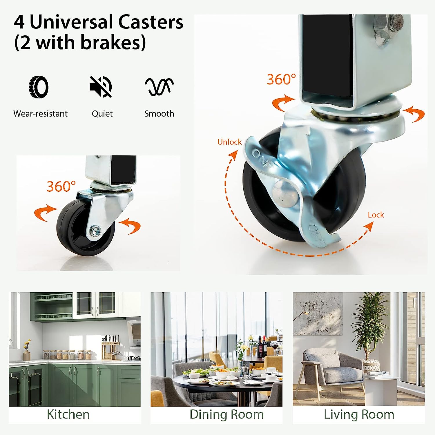 Kitchen Island Cart with Storage, Drawers, Shelves 9