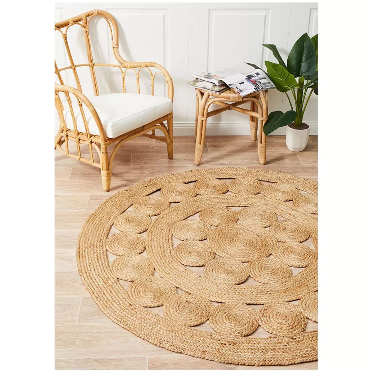 Atrium pilu natural rug 150 x 150cm 3