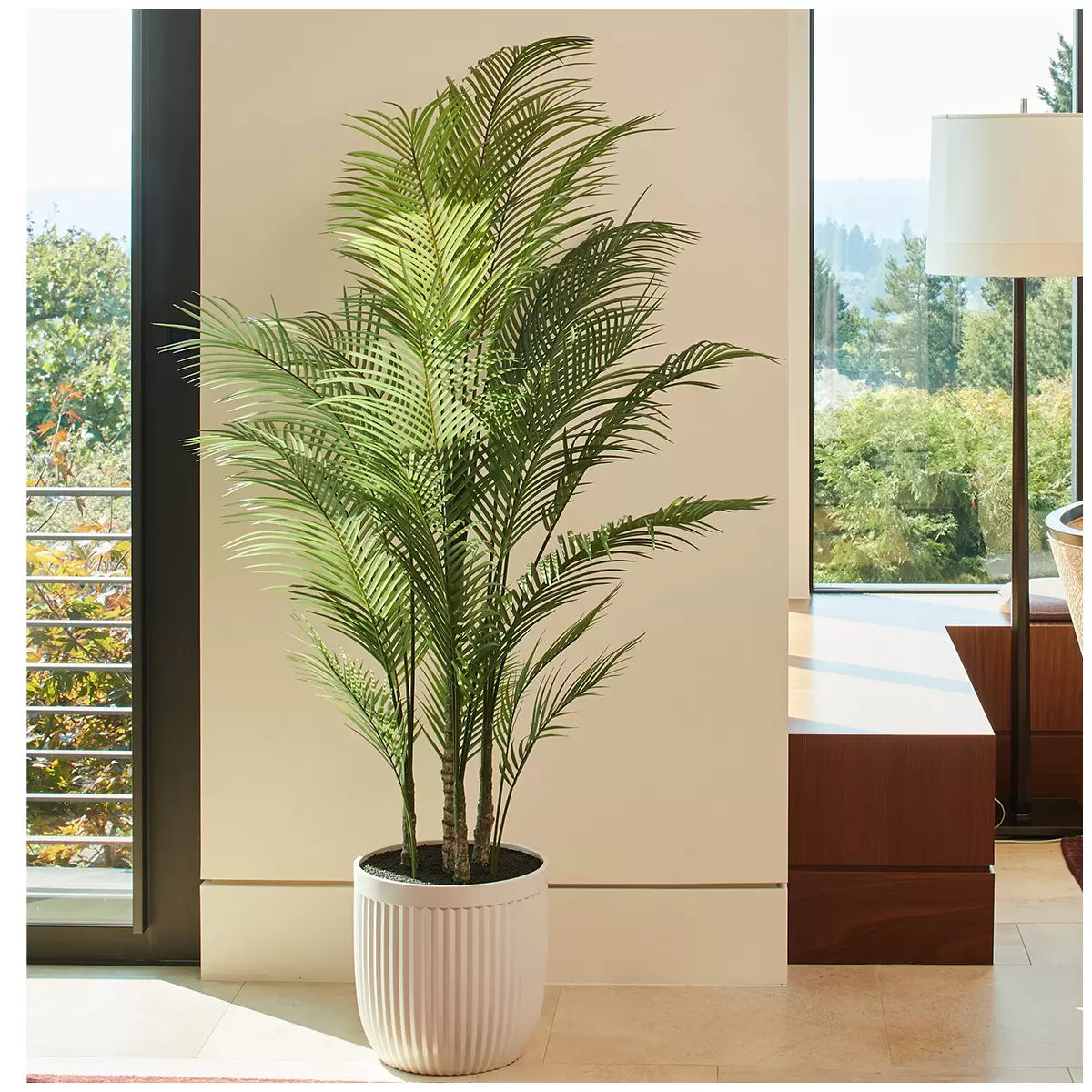 Artificial Palm Tree In Ribbed Pot 2M 3