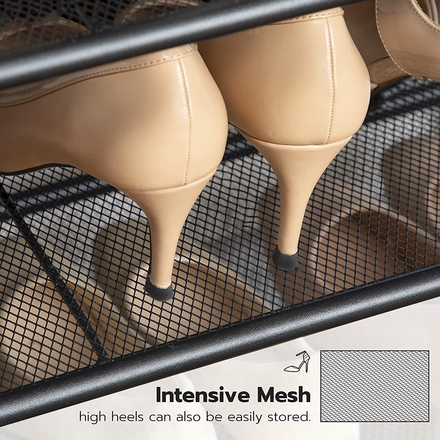 5-Tier Shoe Rack, Industrial Shoe Organizer Storage Bench 5