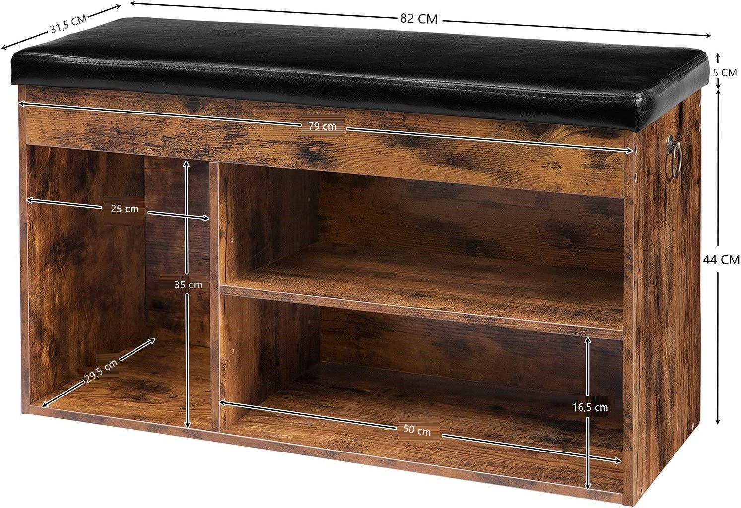 Shoe Storage Bench with Padded Cushion,Flip-Open Storage Box and Adjustable Shelf for Entryway and Living Room 4