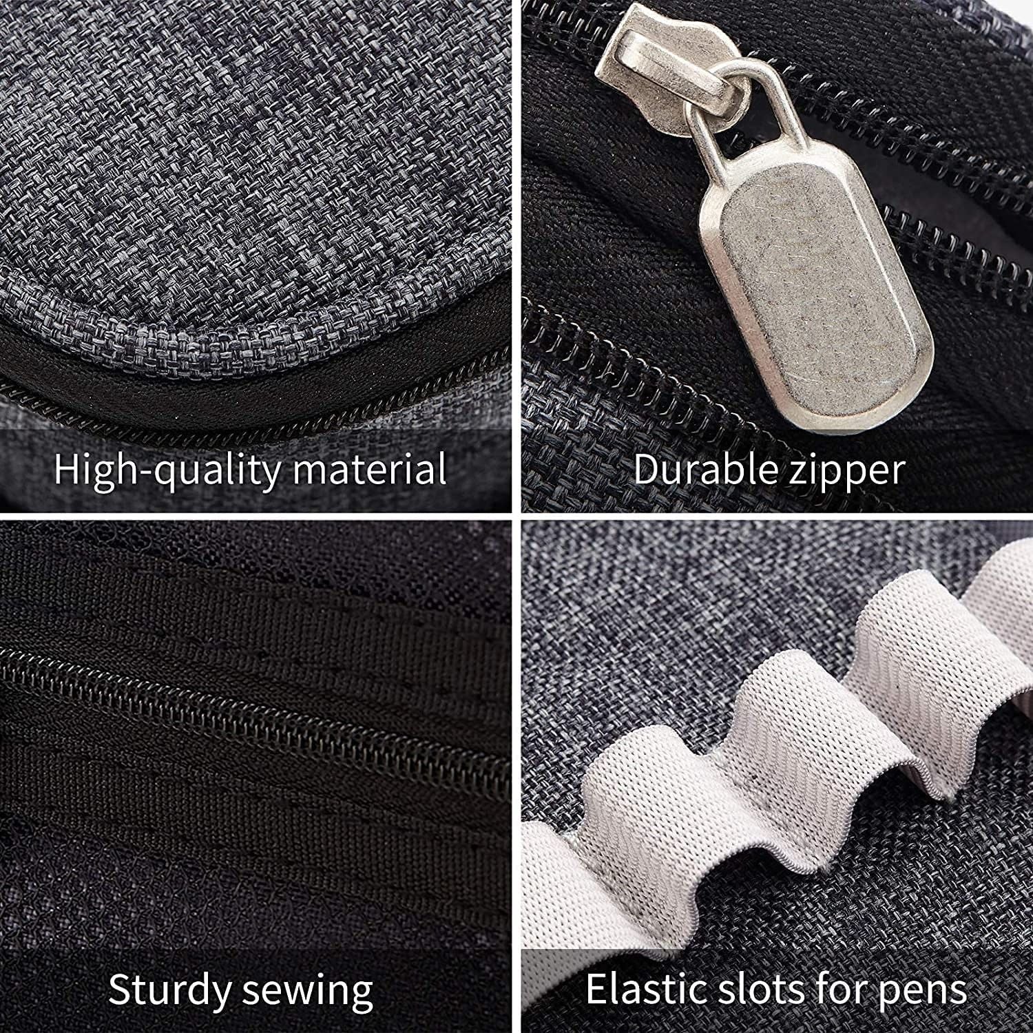 Foldable Large Capacity Pencil Bag for Youth School (Grey) 6