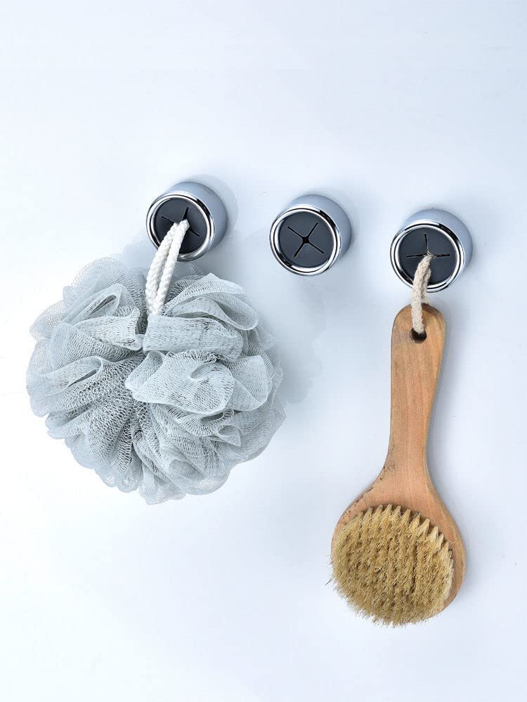 3 Pack Self Adhesive Round Towel Hooks for Kitchen and Bathroom 3