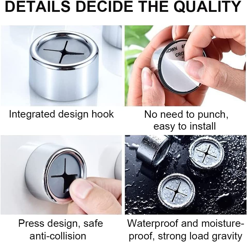 3 Pack Self Adhesive Round Towel Hooks for Kitchen and Bathroom 5