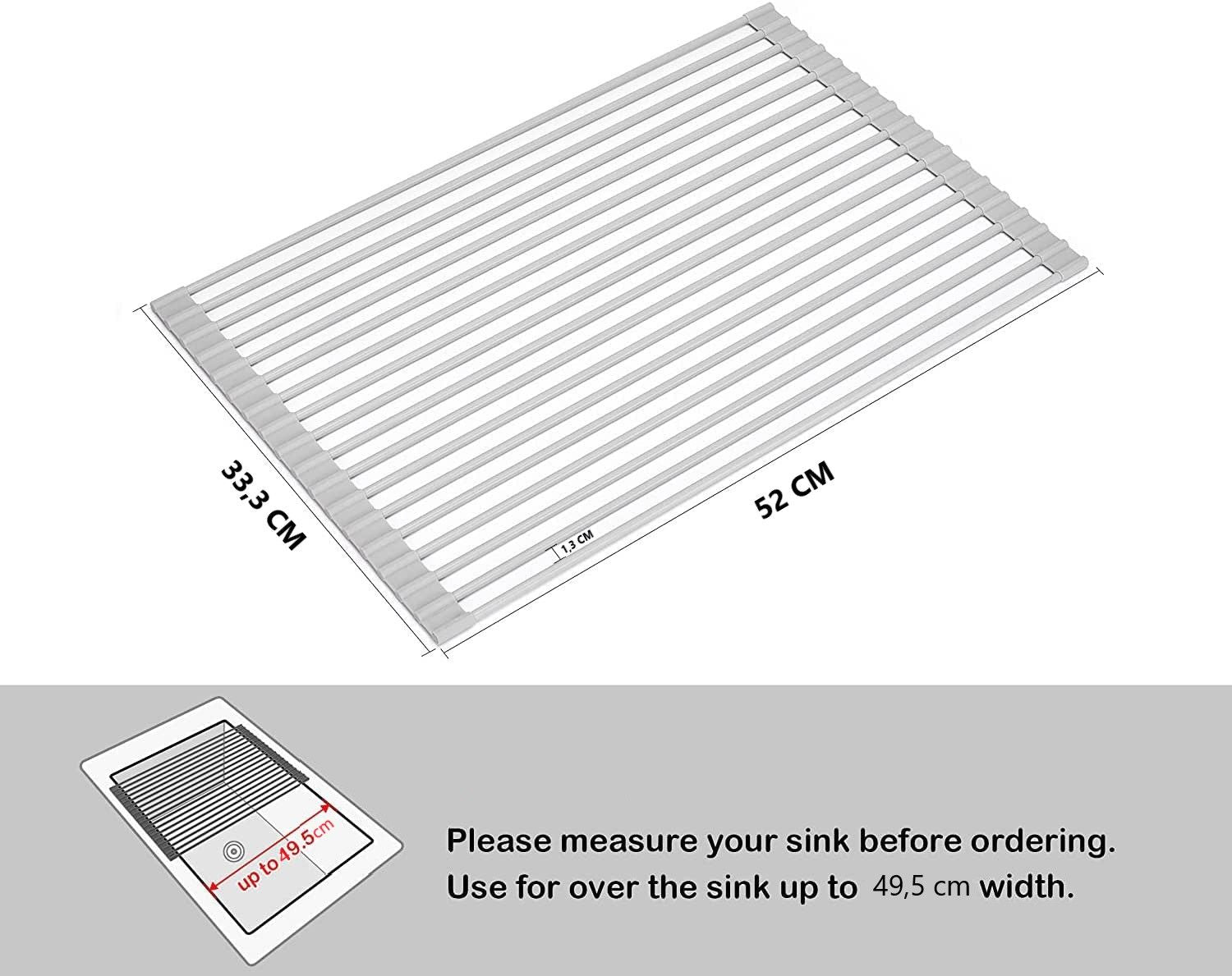 Over The Sink Multipurpose Roll-Up Dish Drying Rack (52 x 33 cm) 3