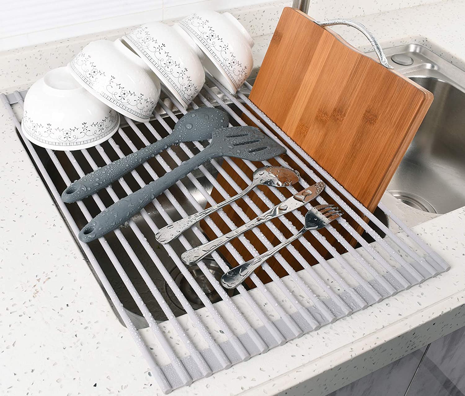 Over The Sink Multipurpose Roll-Up Dish Drying Rack (52 x 33 cm) 5