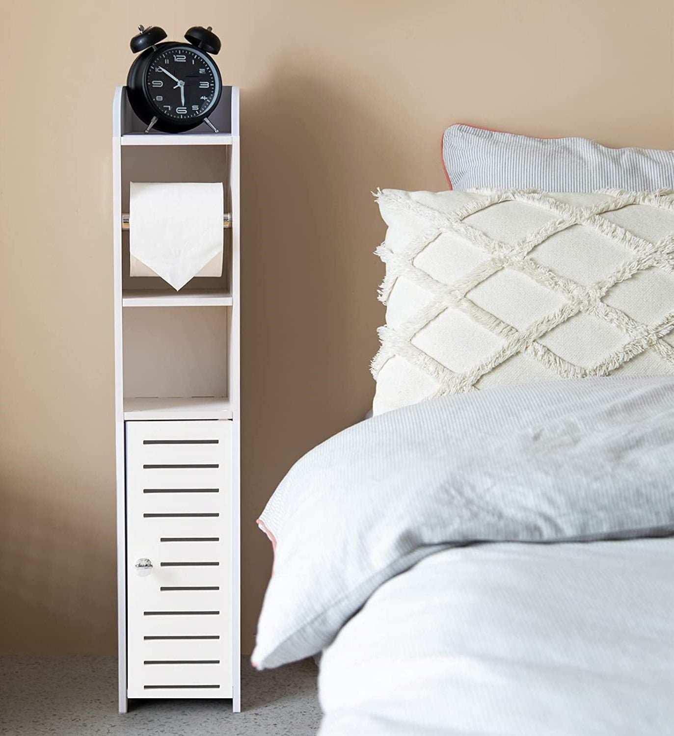 Toilet Paper Roll Holder for Bathroom with roller (White, 76cm) 6