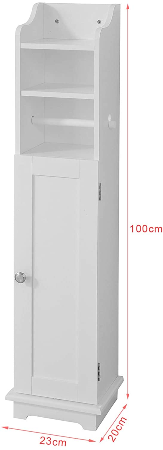 Toilet Paper Holder with Storage, Freestanding Cabinet, Toilet Brush Holder and Toilet Paper Dispenser 20x100x18 cm 3