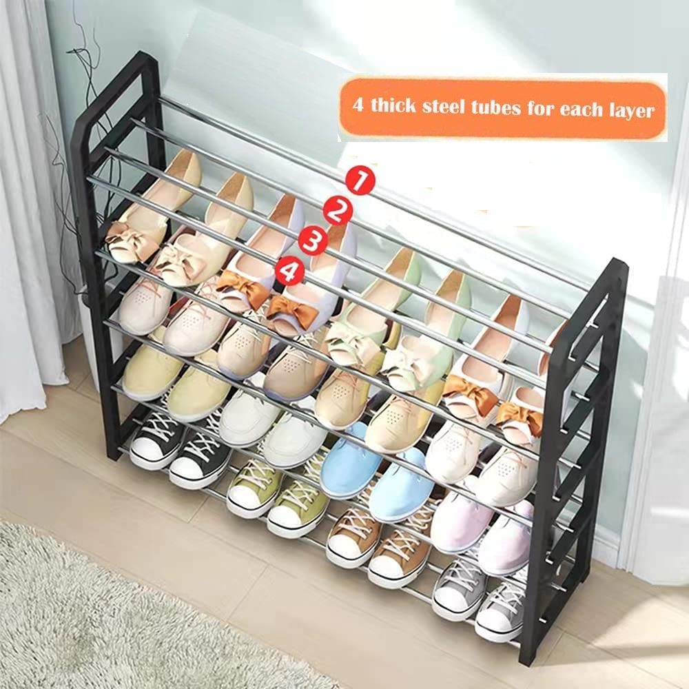 4 tier Shoe Rack Storage Organiser (White) 3
