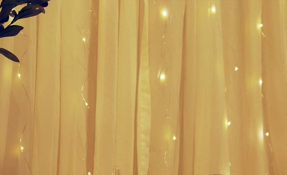 300 LEDs Window Curtain Fairy Lights 8 Modes and Remote Control for Bedroom (Warm White, 300 x 300cm) 6