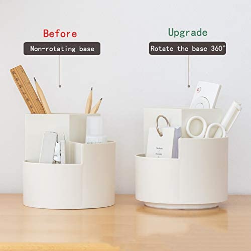 360 degree rotating multi-functional pen holder with 3 separate layer for office desk organiser (Pink) 5