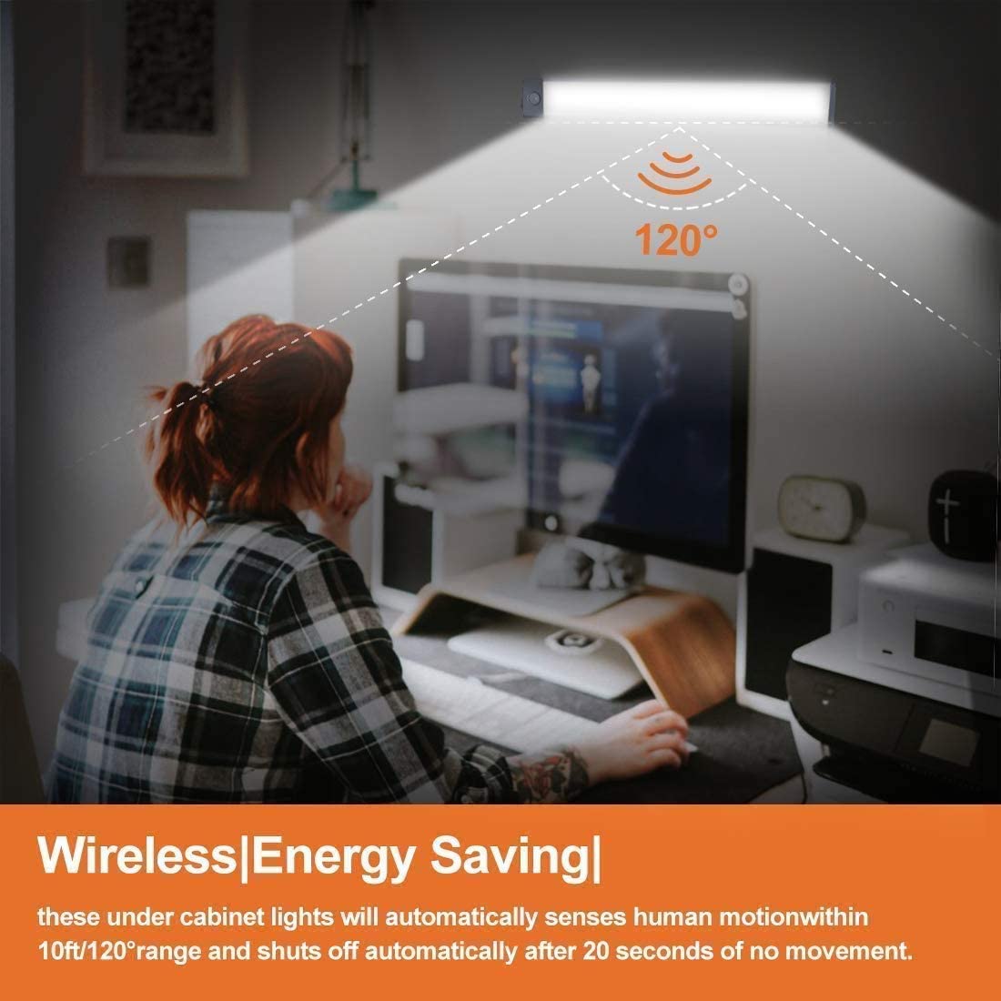 54 LED Rechargeable Under Cabinet Night Lighting for Kitchen and Bedroom (Sliver and White Light) 6