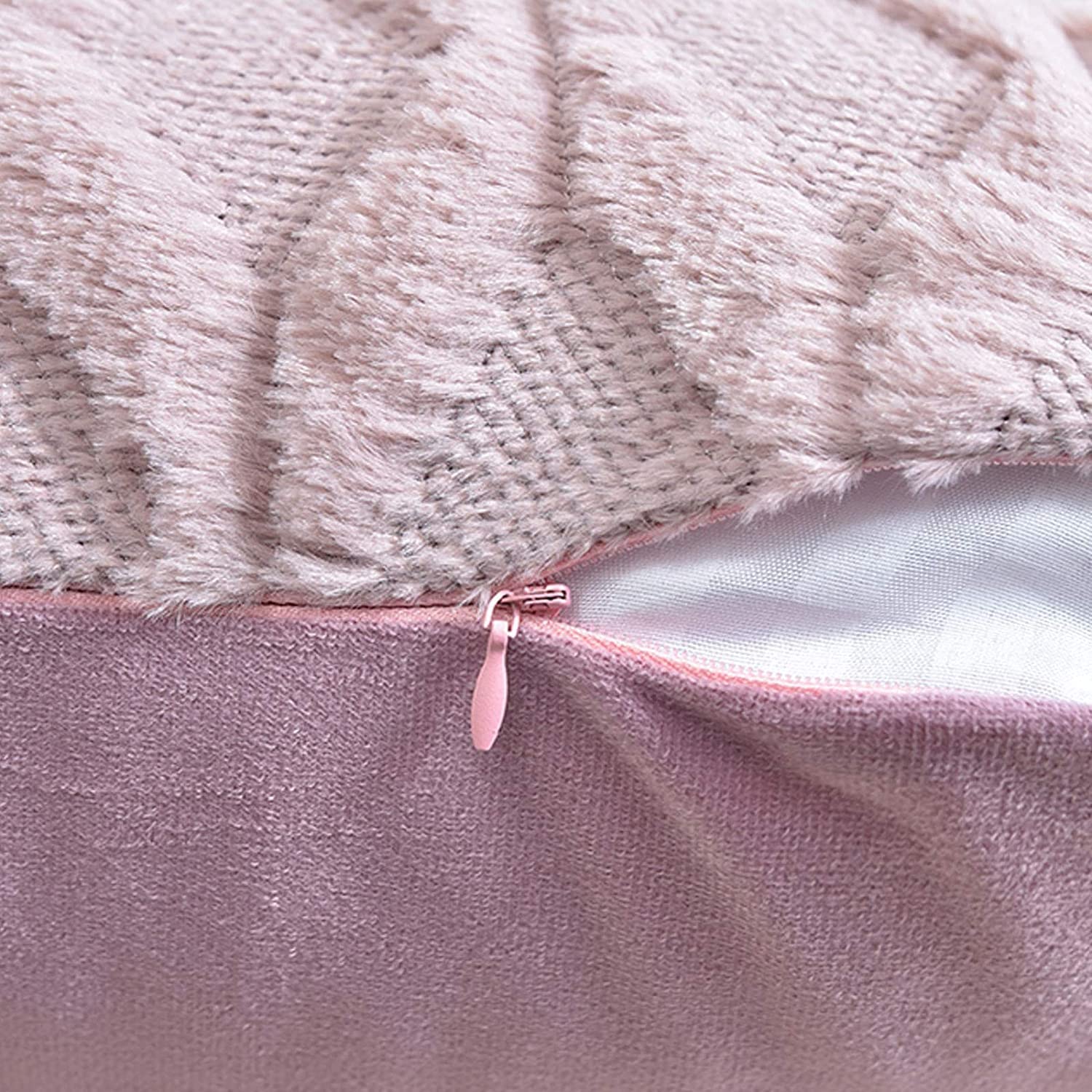 2 Pack Decorative Boho Throw Pillow Covers 45 x 45 cm (Pink) 4