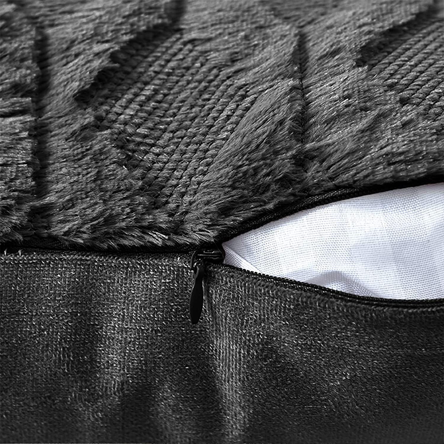 2 Pack Decorative Boho Throw Pillow Covers 45 x 45 cm (Black) 4