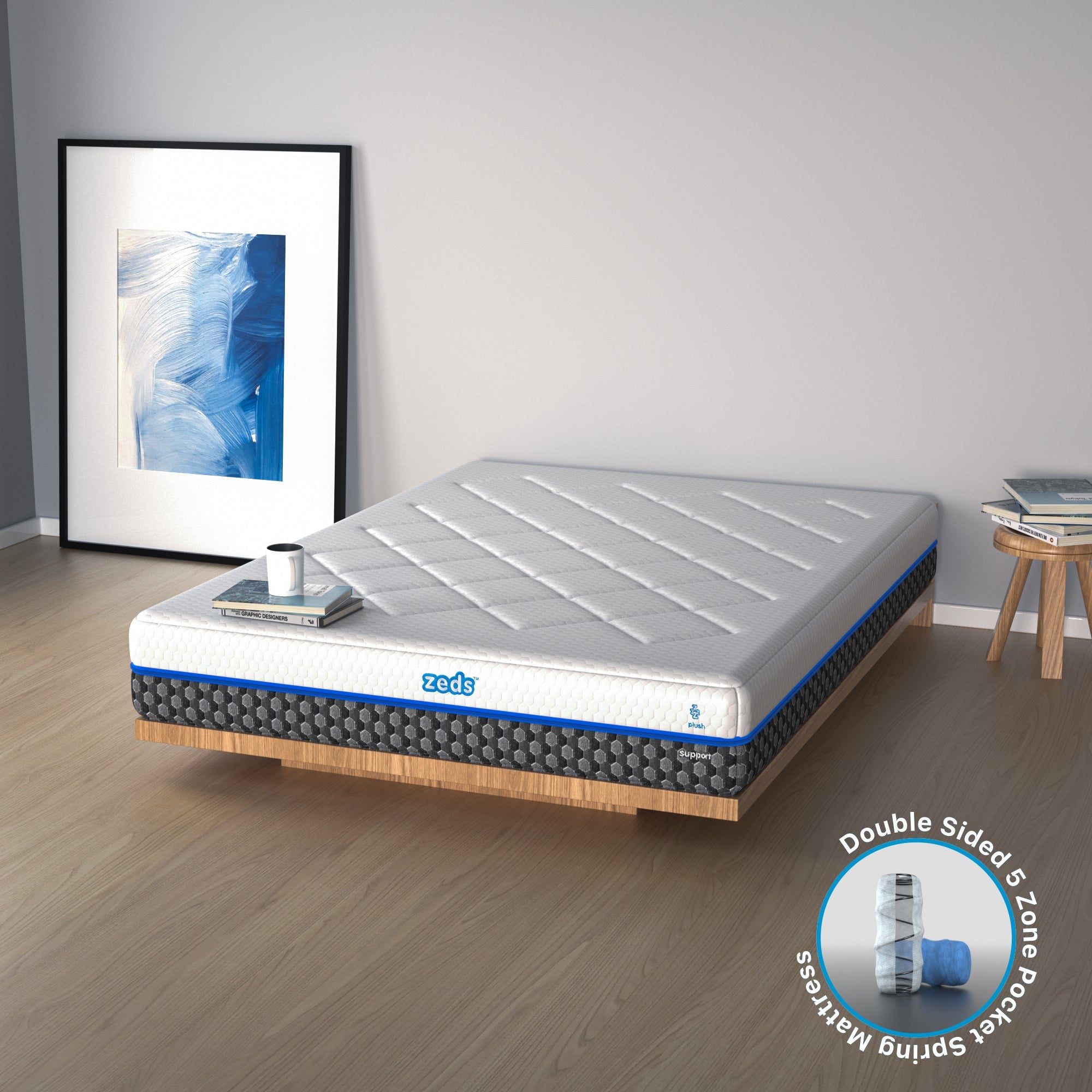 Z4 Single Mattress Hybrid 5 zone Pocket Spring Cool Gel Memory Foam 3