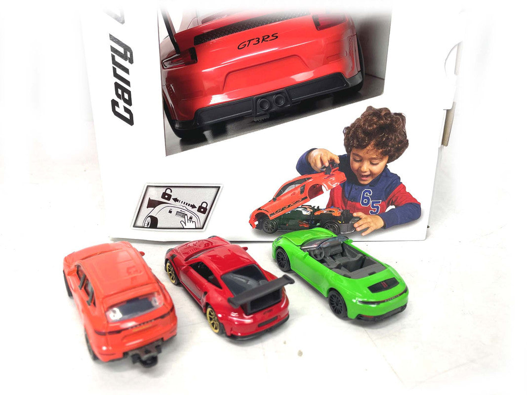 Majorette Porsche 911 GT3 RS Carry Case Playset including 4x Diecast Model Cars 4