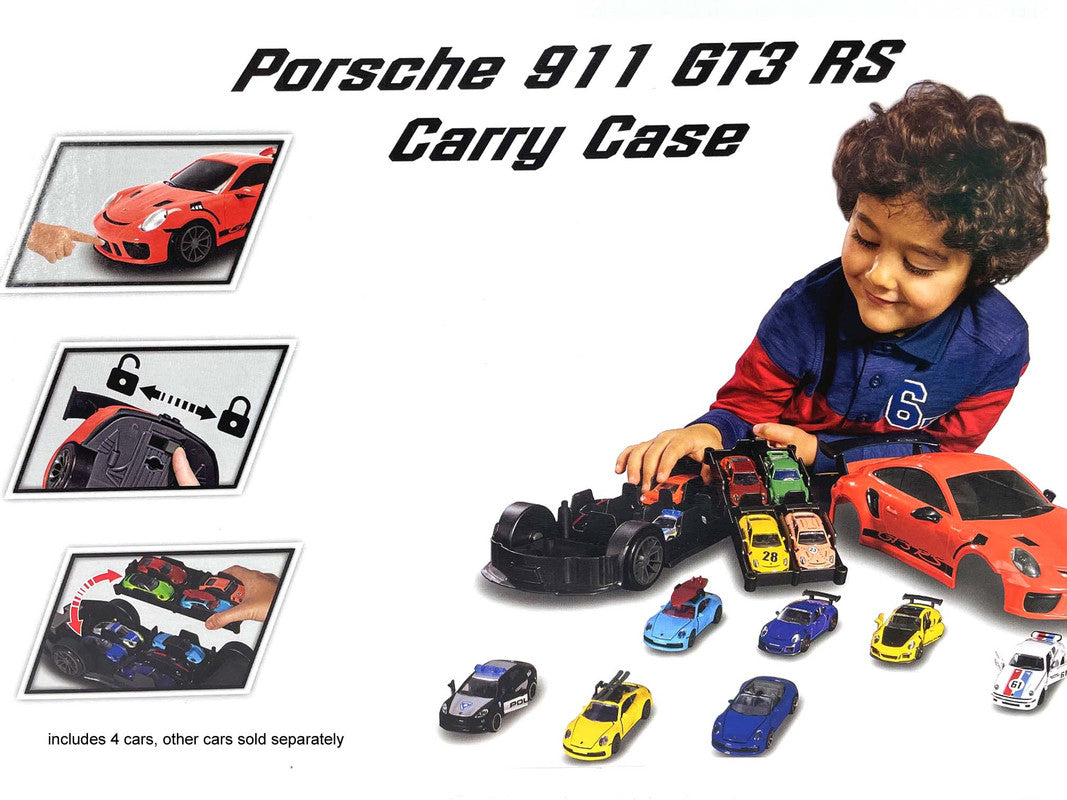 Majorette Porsche 911 GT3 RS Carry Case Playset including 4x Diecast Model Cars 6