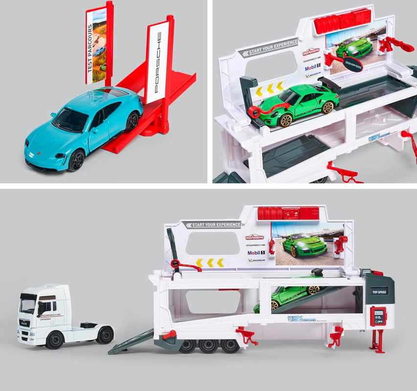 MAN TGX Porsche Experience Truck and 2 Cars 911 GT3 Taycan Playset 4