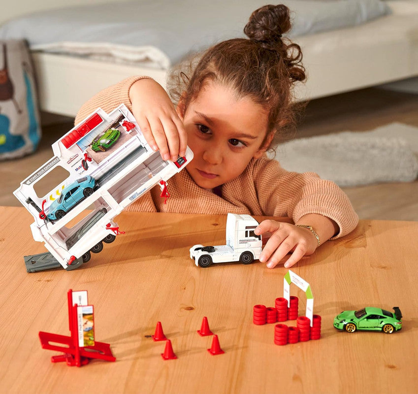MAN TGX Porsche Experience Truck and 2 Cars 911 GT3 Taycan Playset 5
