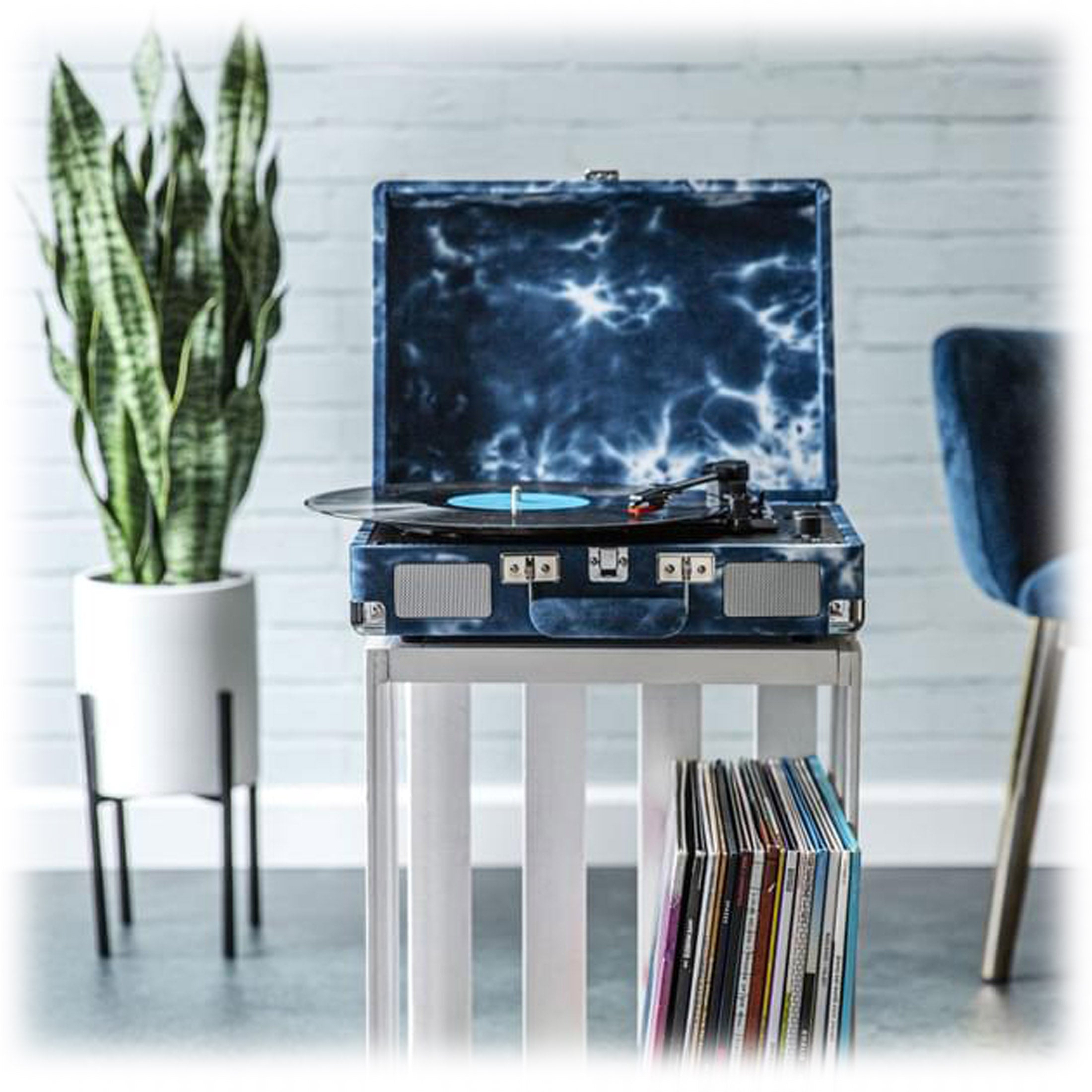 Crosley Cruiser Plus Bluetooth Turntable 3 Speed Indigo Blue 6