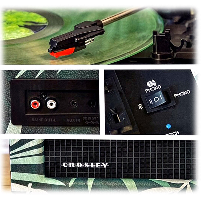 Crosley Voyager Turntable Record Player 3 Speed Bluetooth Tropical Fern Green 7