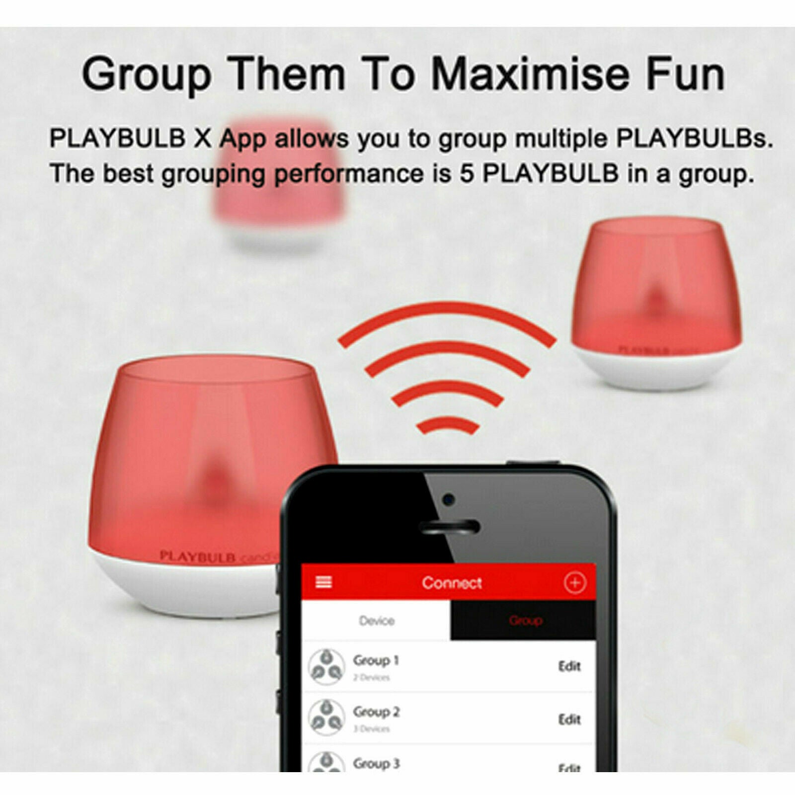 Twin Pack MIPOW PlayBulb LED Flameless Candle Night Light App Control Wedding Party 4