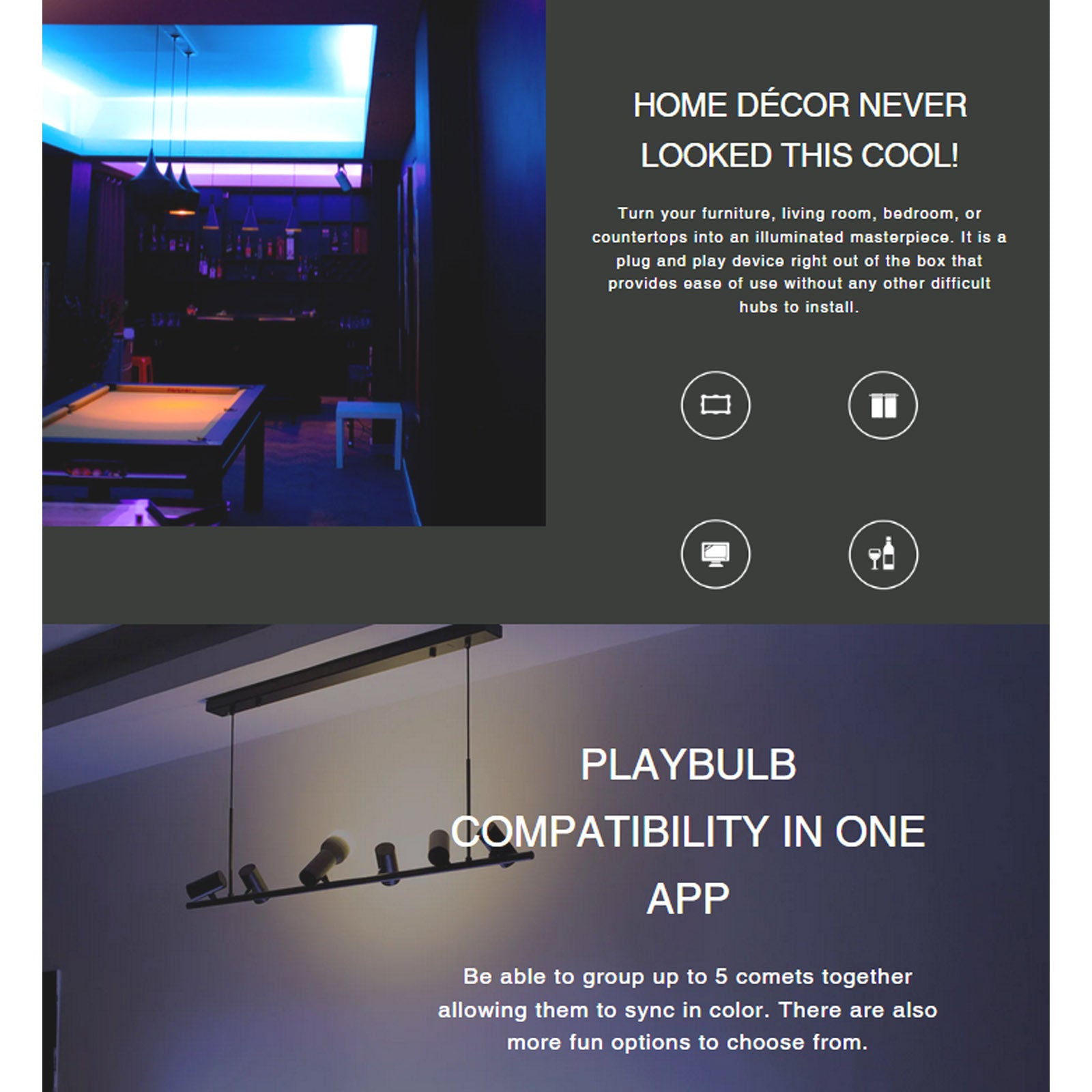 Mipow Playbulb Comet Smart Bluetooth LED Colour Light Strip Kit 2M 3