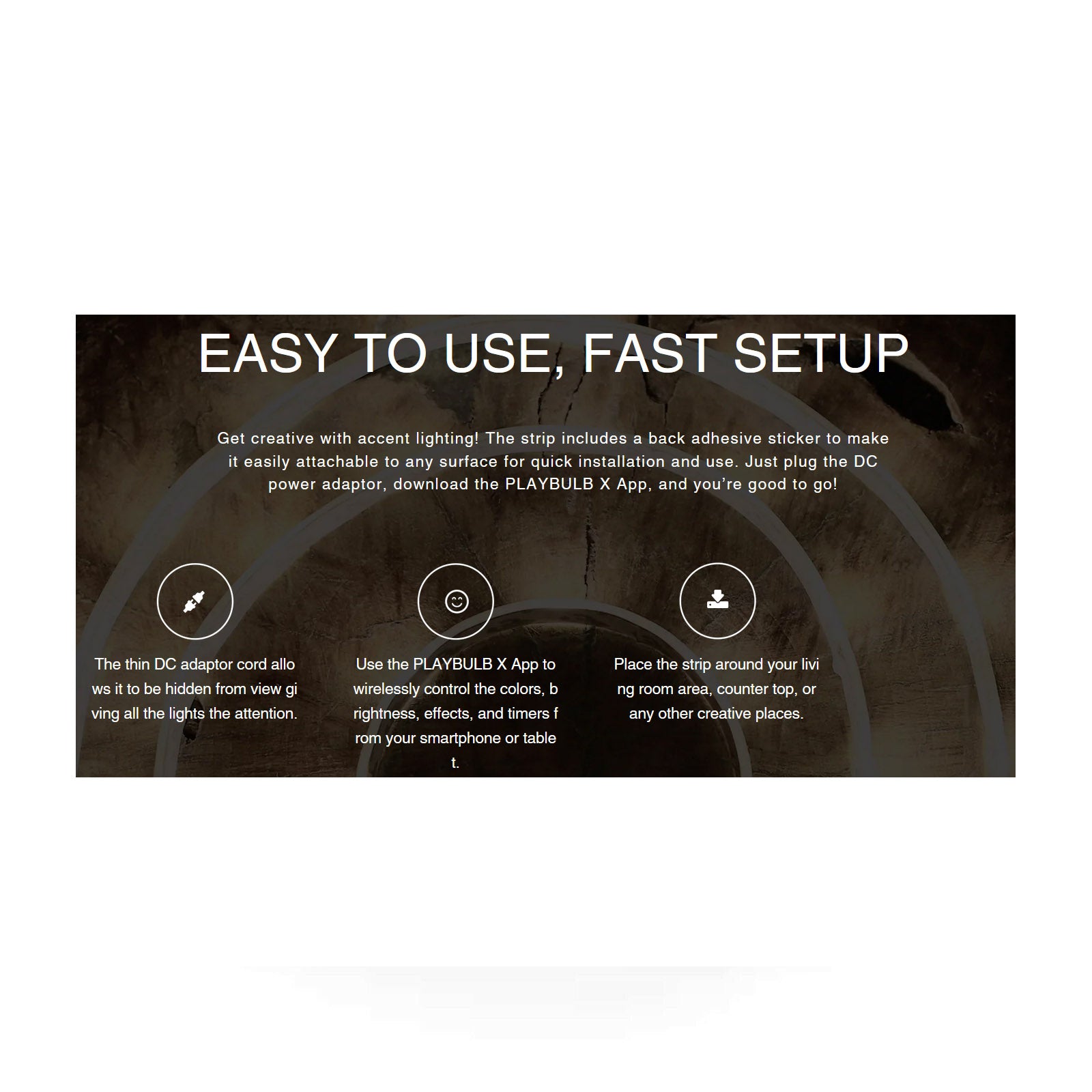 Mipow Playbulb Comet Smart Bluetooth LED Colour Light Strip Kit 2M 5