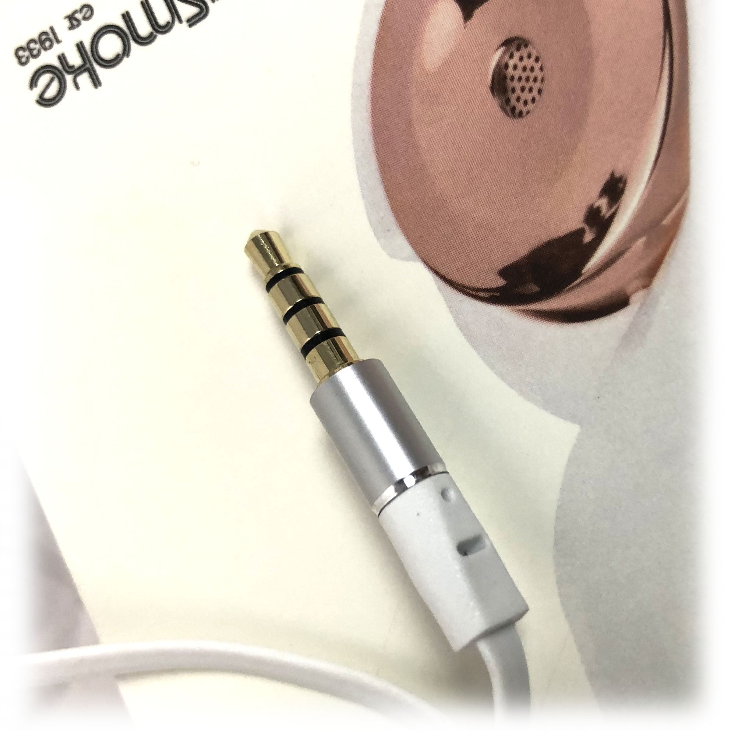 White Rose Gold Holysmoke Motif On Ear Foldable Headphones 5