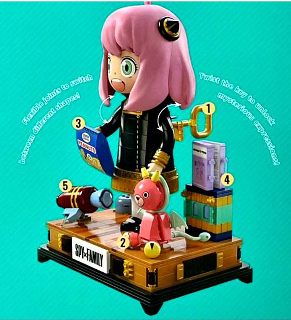 Kalos 31cm Anya Forger Face Changing Building Block Figure Spy X Family 4