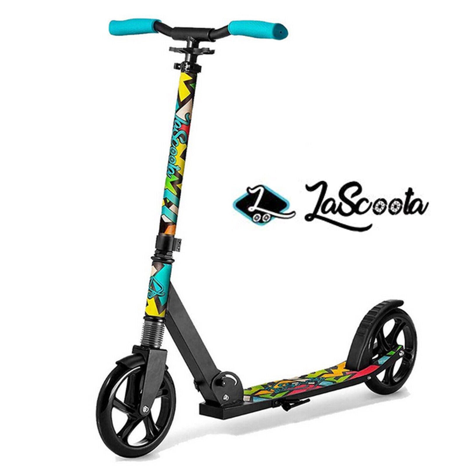 Lascoota Pulse Kick Push Commuter Scooter Teen Adult Graphic Black 9