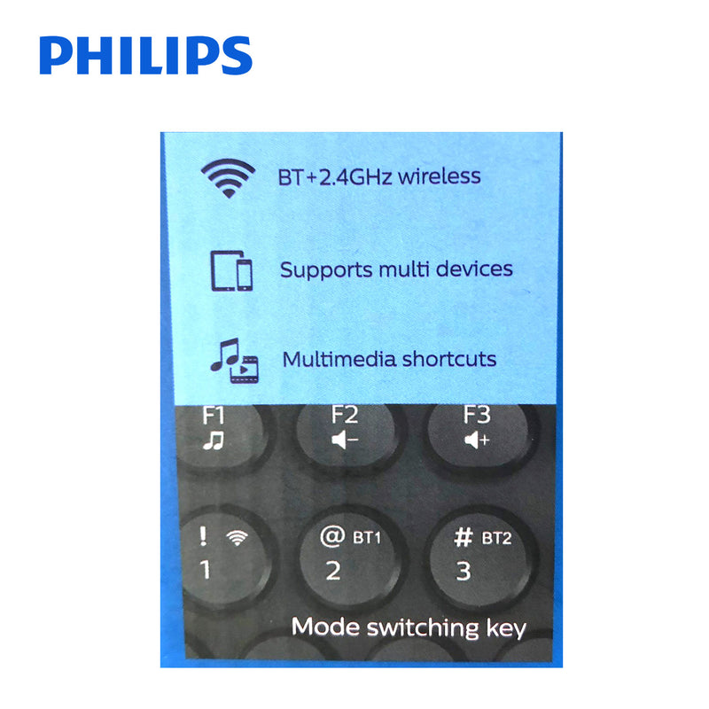 Philips Wireless Compact Keyboard BT 2.4Ghz Bluetooth Multi Device SPK6624 4