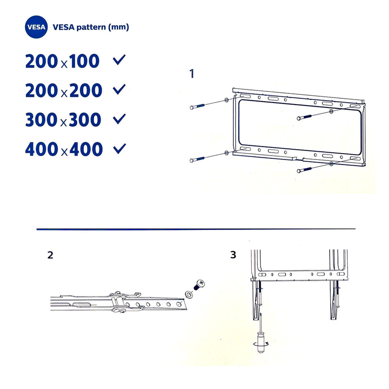 Philips Tilt TV Monitor Wall Mount Bracket for 32 40 55 65 70 75 Inch Universal SQM7442 3