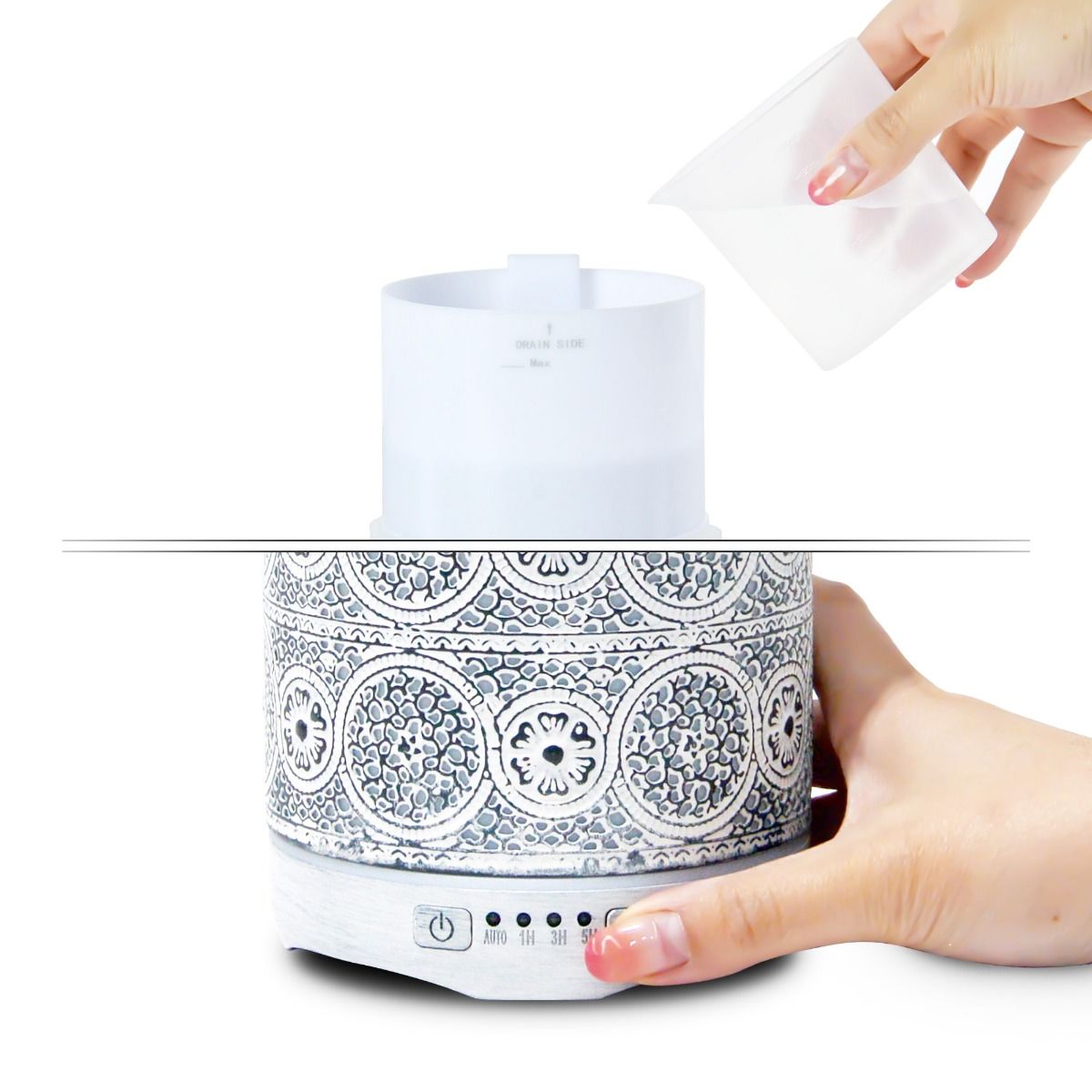 activiva 260ml Metal Essential Oil and Aroma Diffuser-Vintage White 3