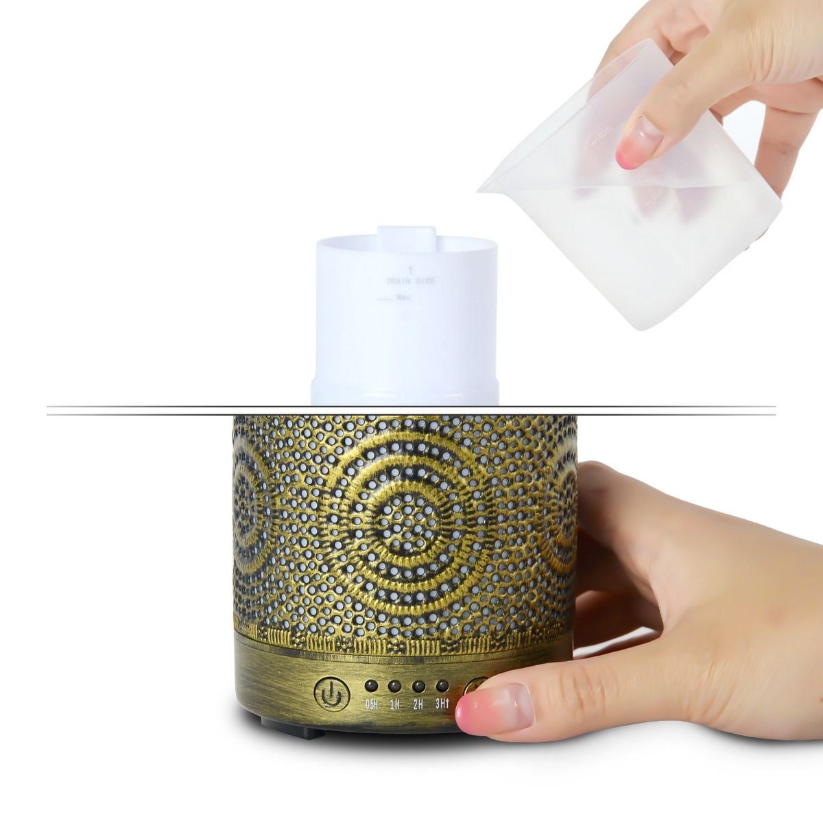 activiva 100ml Metal Essential Oil and Aroma Diffuser-Vintage Gold 3