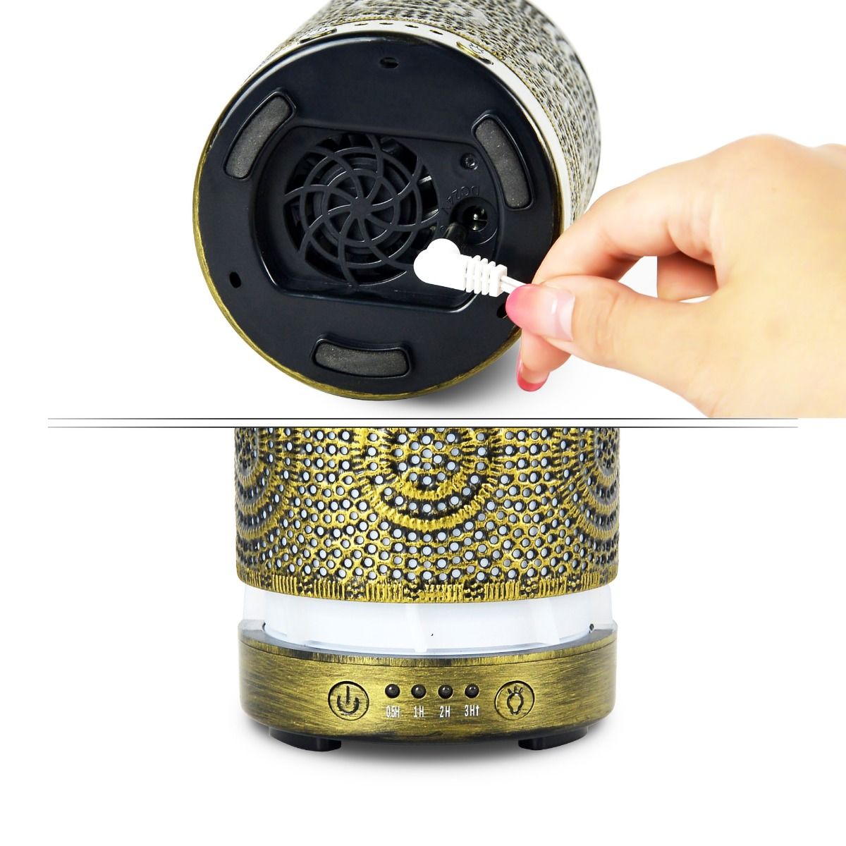 activiva 100ml Metal Essential Oil and Aroma Diffuser-Vintage Gold 4
